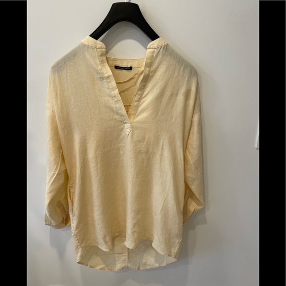 2022 spring Marissa Webb pax linen henley tunic Dress with obi belt - Picture 9 of 14